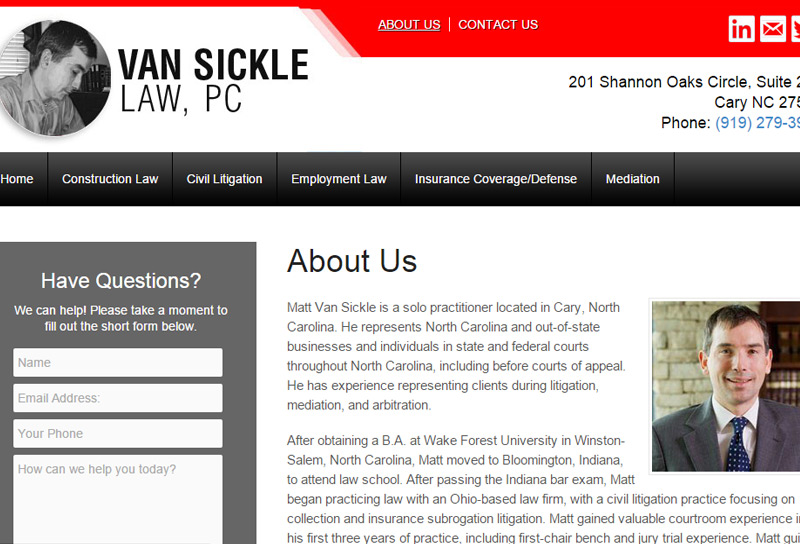 Van Sickle Law Interior Page Layout