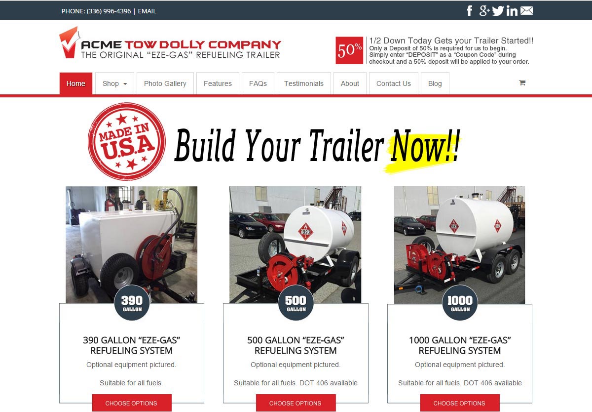 ACME Tow Dolly - DieselGasTrailer.com Website