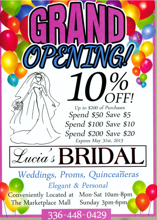 Lucias Bridal Print Ad