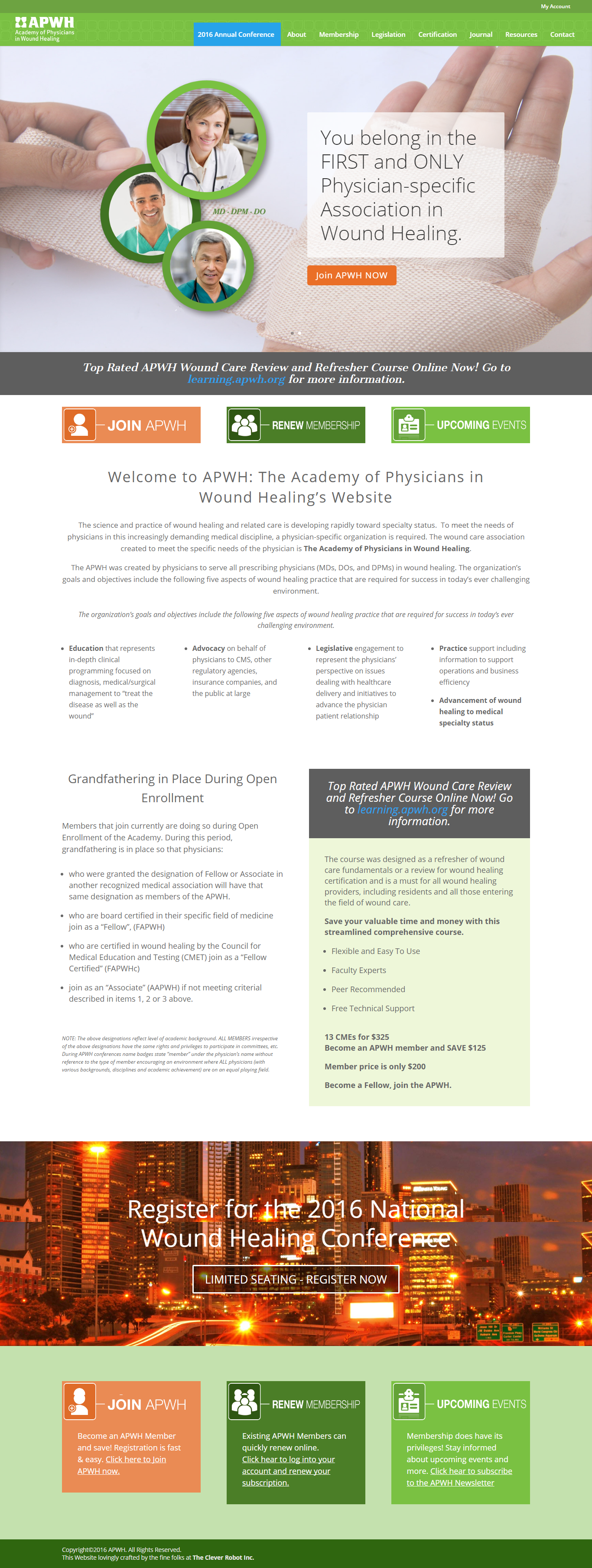 APWH - Academy of Physicians in Wound Healing Website