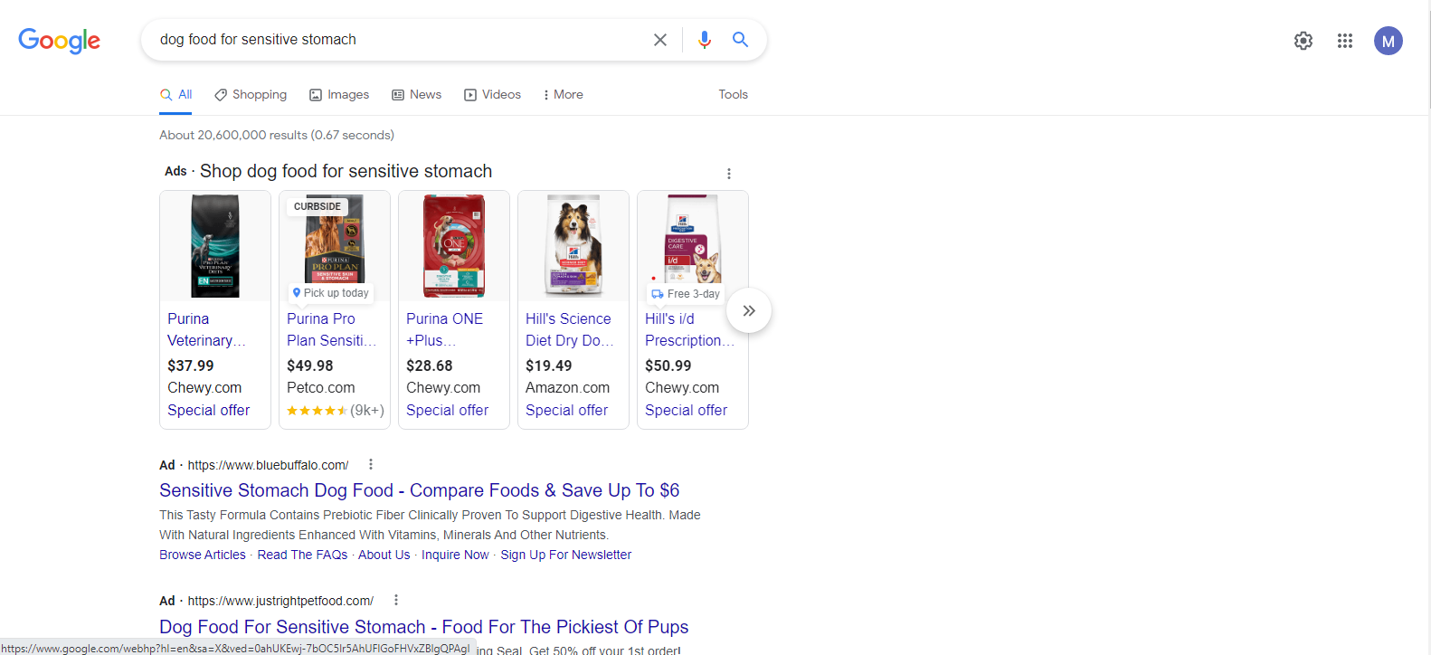 Screenshot of a Search Engine Results Page
