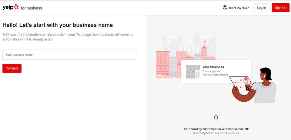 Scrrenshot of the Yelp Business Verification Screen